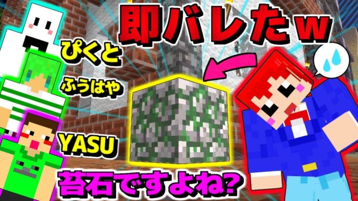 【変身MOD】マイクラ実況者4人でかくれんぼしたら即バレた!ｗ【赤髪のとも】