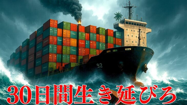 難破した巨大なコンテナ船で30日間生き延びるゲーム【30 Days on Ship】